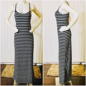 black low cut maxi dress